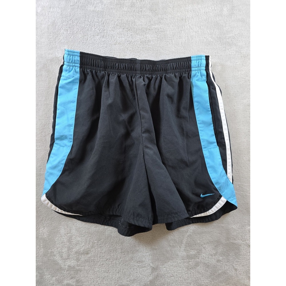 Nike Shorts Womens Small Black Blue Running Gym Athleisure 4" Inseam 127227 Read